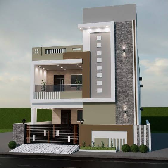 Stone Clad Warm Lighting Home